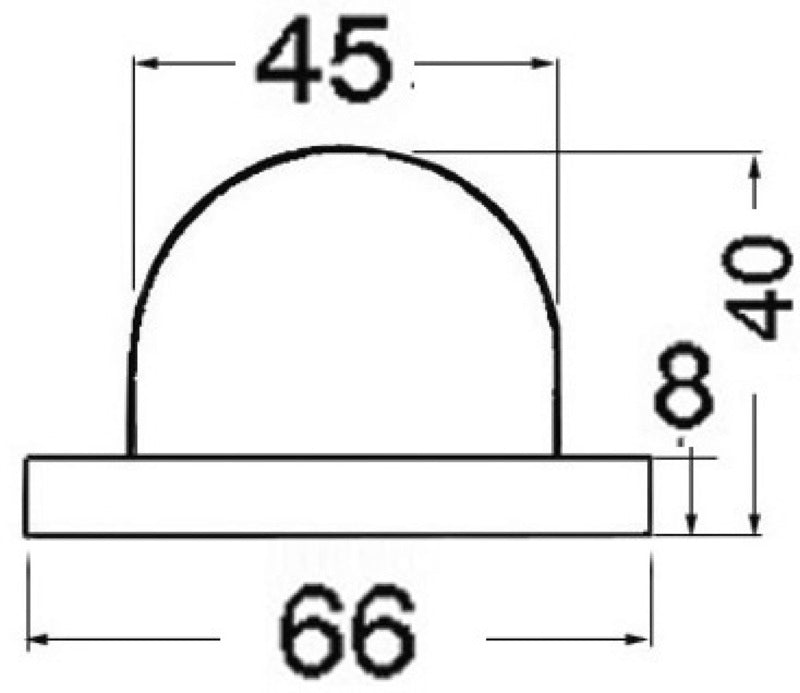 Fanalino ABS cromato bianco 135°