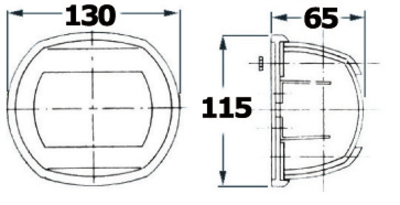 Fanale Maxi 20 prua bianco/nero 24 V