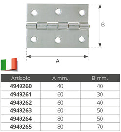 CERNIERA INOX A LIBRETTO 60x30