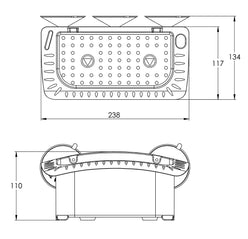 PORTABICCHIERE MM.238X110X134