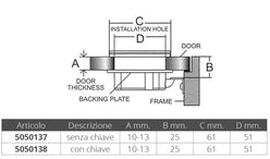 ALZAPAGLIOLO INOX 316 C/CHIAVE Ø 60