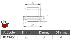 FIBBIA INOX AISI 316 CF 10 PZ.