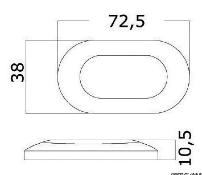 Luce di cortesia ovale 6 LED bianchi
