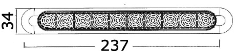 Plafoniera lineare in finitura inox AISI 316