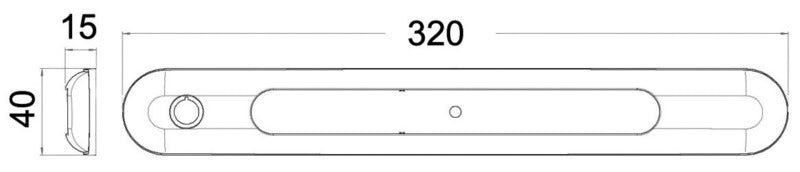 Plafoniera LED da appoggio bianca 310x40x11,5 mm