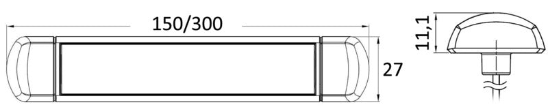 Luce LED 12/24 V 2,4 W 3500 K su piano