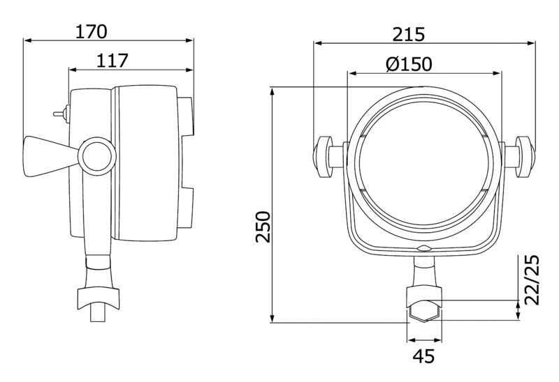 Faro Night Eye ottone cromato 12 V