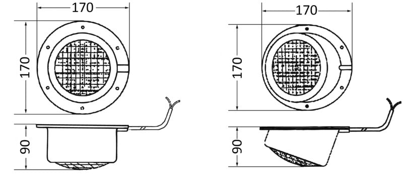 Faro da plancetta 12 V 35 W dritto