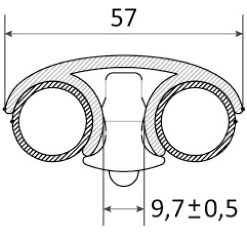 Luce per scaletta gradino doppio XL 57 mm 2 pz