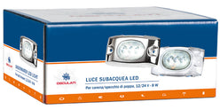 Luce subacquea LED bianco con cover inox 12/24V