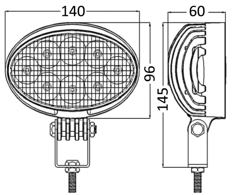 Faro Led HD di roll-bar orientabile