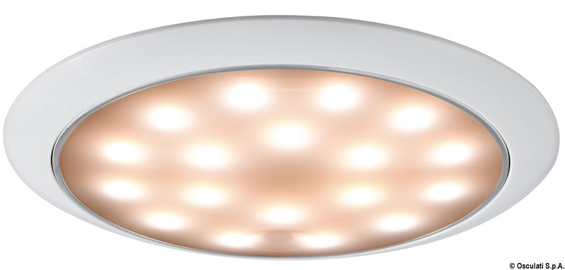 Plafoniera LED senza incasso Day/Night bianca/inox