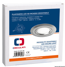 Plafoniera orientabile luce LED bianca 2W