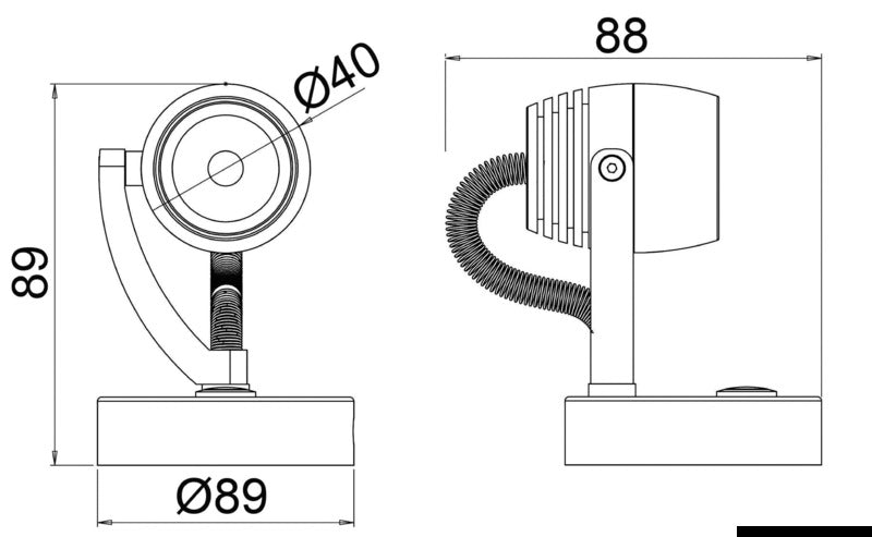 Faretto LED satinato luce bianca/blu