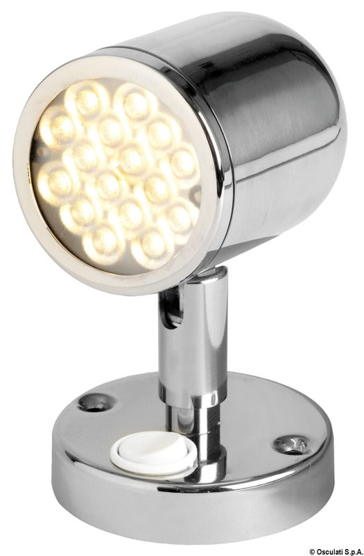 Faretto snodato con interruttore acc.inox