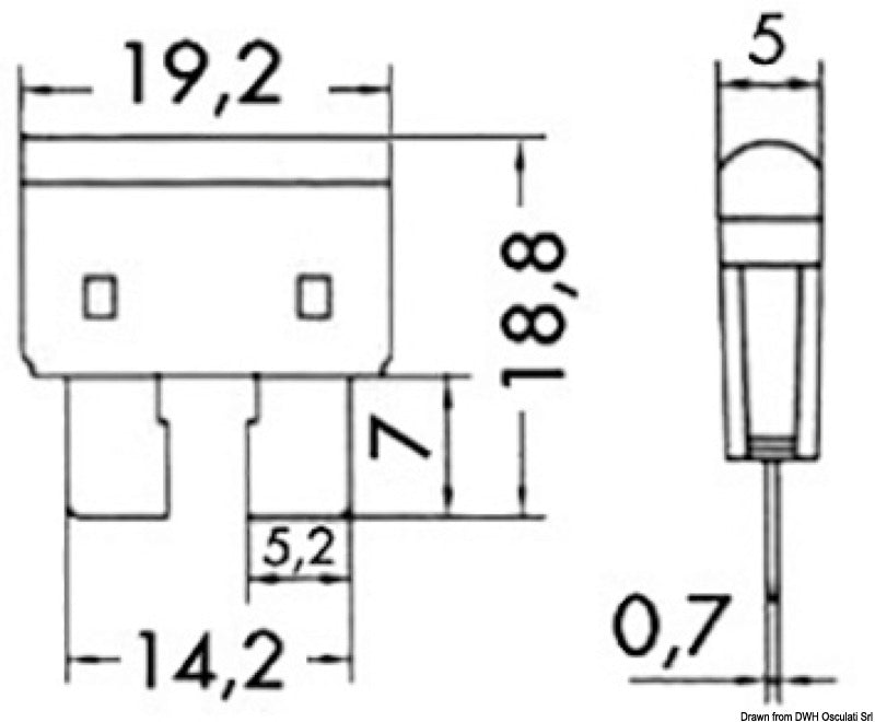 Fusibili lamellari spia LED 10 A