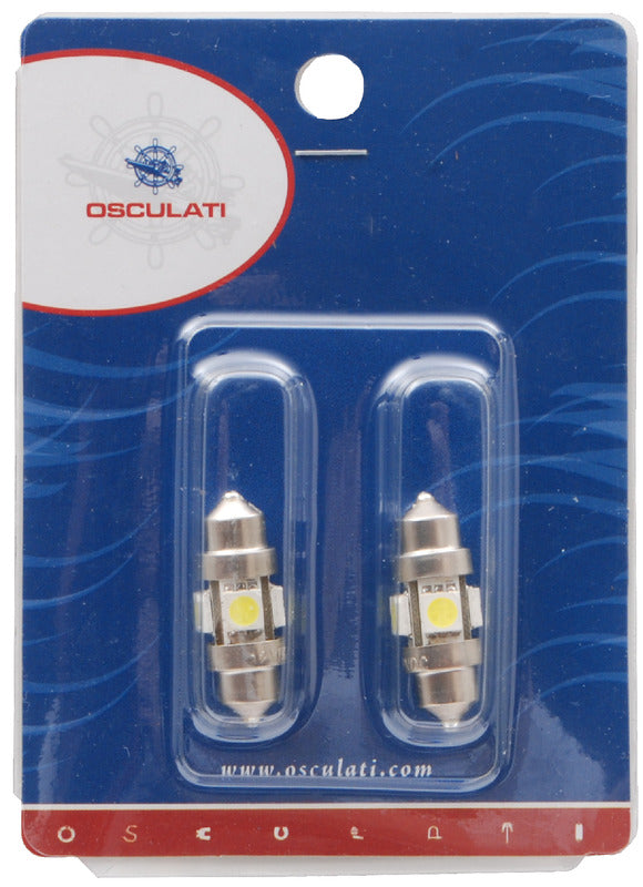 2 Lampadine LED a siluro 44 mm 3000 K