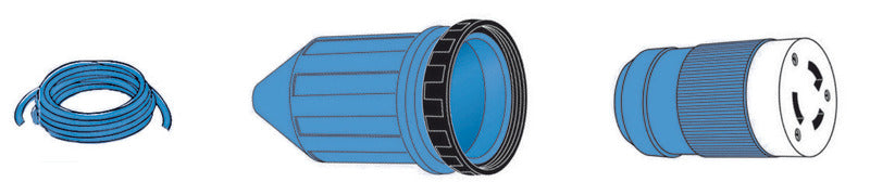 Spina + cavo 10 m blu 50 A