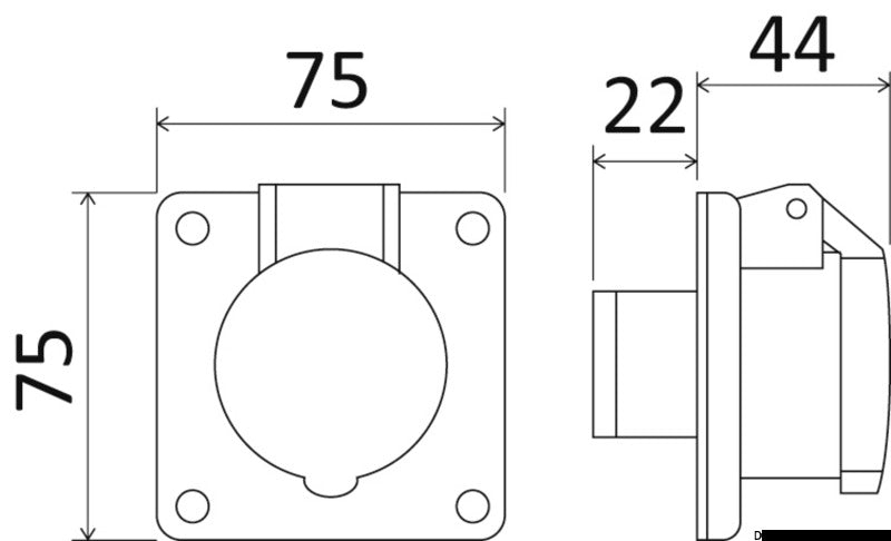 Presa/spina 12/24 V con morsetti a vite