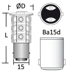 Lampadina LED 12/24 V BA15D 4 W 400 lm