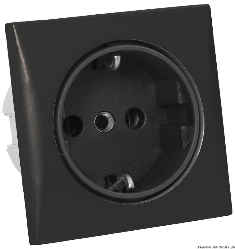 Presa AC 220 V tipo Schuko nera