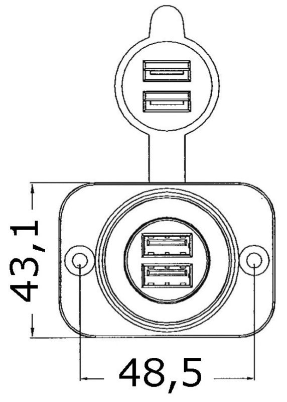 Presa incasso doppia USB bianca