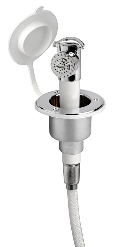 Doccia a pulsante cromata tubo PVC 4 m in piano