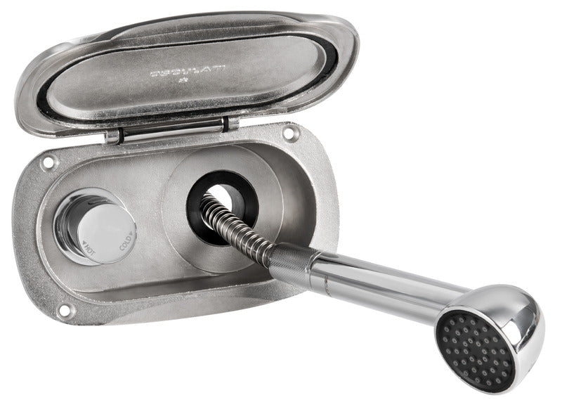 Box doccia Elissa inox-doccia Keji tubo nylon 4m