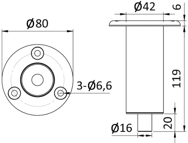 Basetta inox a incasso per 15.480.xx