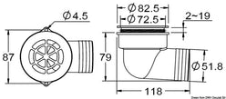 Scarico a pozzetto con flap antireflusso ø 1,5