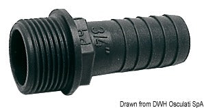 Portagomma PP maschio 1/2 x 16 mm