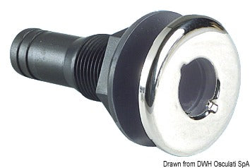 Scarico a mare nylon nero 5/8