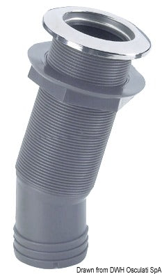 Scarico testa inox 15° 38 mm x 2 1/4 con valvola