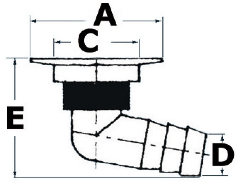 Scarico 100° per doccia 29 mm