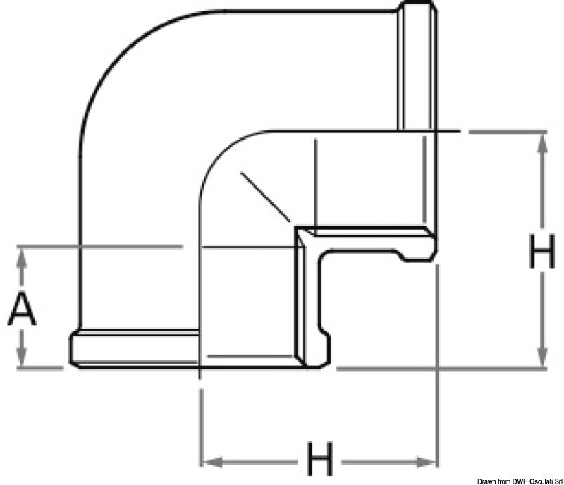 Gomito 90° F-F in bronzo 3/4