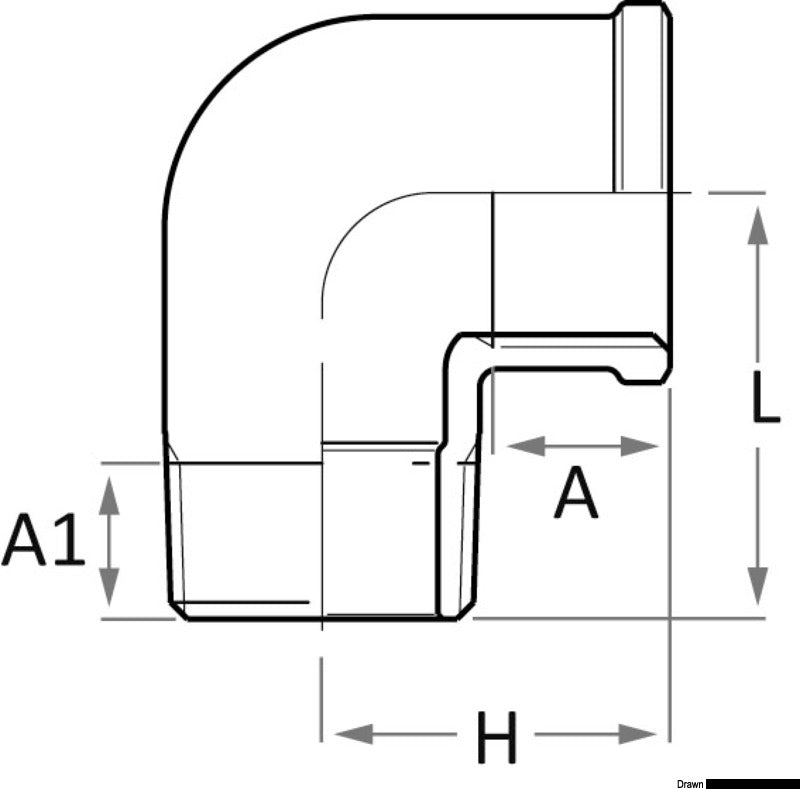 Gomito a 90° M-F in bronzo 2