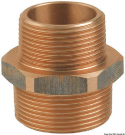 Niples doppio ridotto in bronzo M-M 1/2 x 3/8