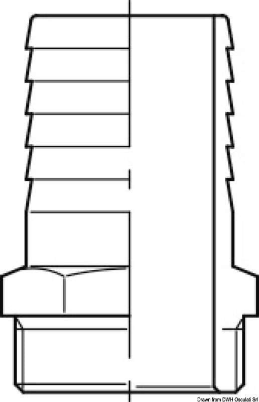 Portagomma maschio in bronzo 2x 50