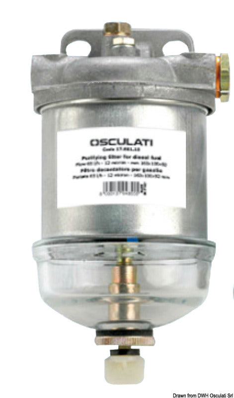 Filtro gasolio coppa in vetro 65l/h