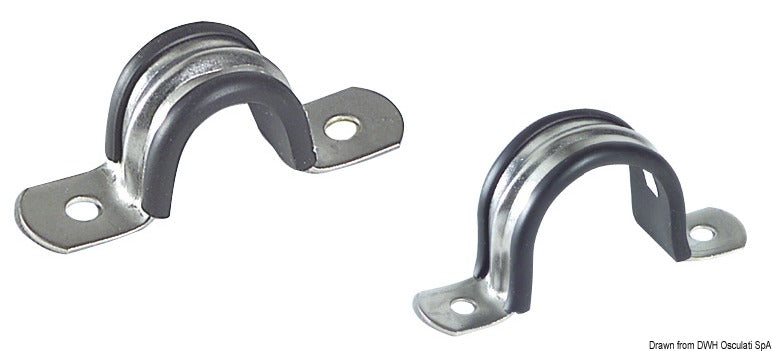 Cavallotti tubi inox/gomma 16 mm