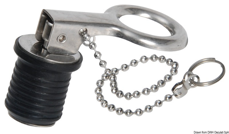Tappo inox espansione 22 mm con catenella