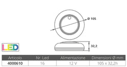 PLAFONIERA 16 LED ATTIVAZIONE TOUCH