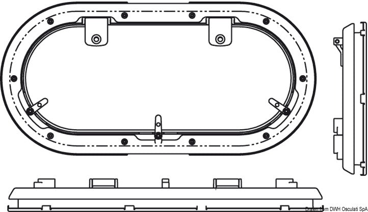 Oblò ovale Bomar Flagship 216 x 444 mm