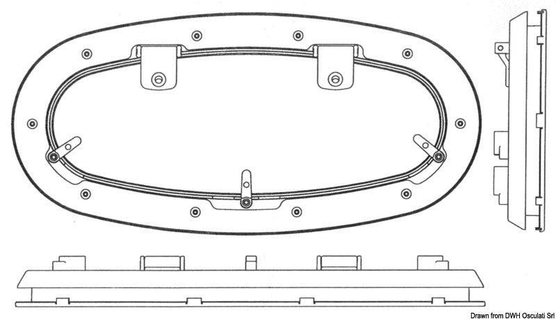 Oblò ellittico Bomar Flagship 418 x 200 mm