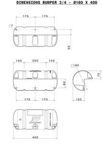 BUMPER DRITTO BIANCO Ø CM. 25 X 90