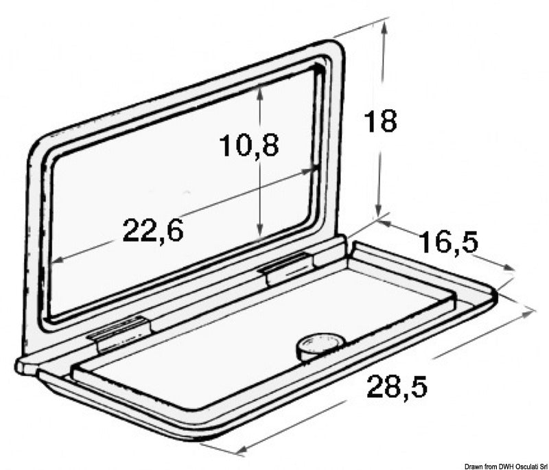 Vano portaoggetti 285 x 180 x 260 mm senza serratura