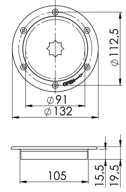 Botola ispezione AISI 316 passaggio 91 mm