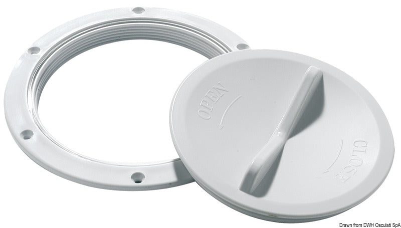 Tappo ispezione bianco 102 mm apertura facilitata