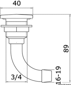 Sfiato flush 90° 16 mm