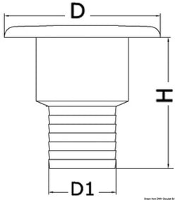 Tappo per rifornimento dritto Diesel 50 mm